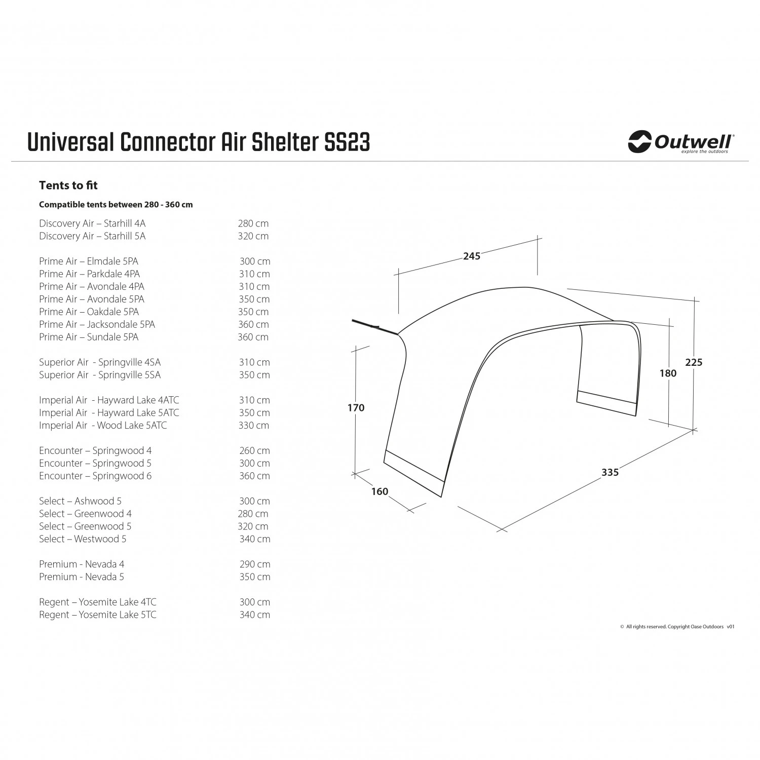 Outwell Universal Connector Air Shelter - Zelterweiterung 9 Outwell Universal Connector Air Shelter - Zelterweiterung – Bild 9