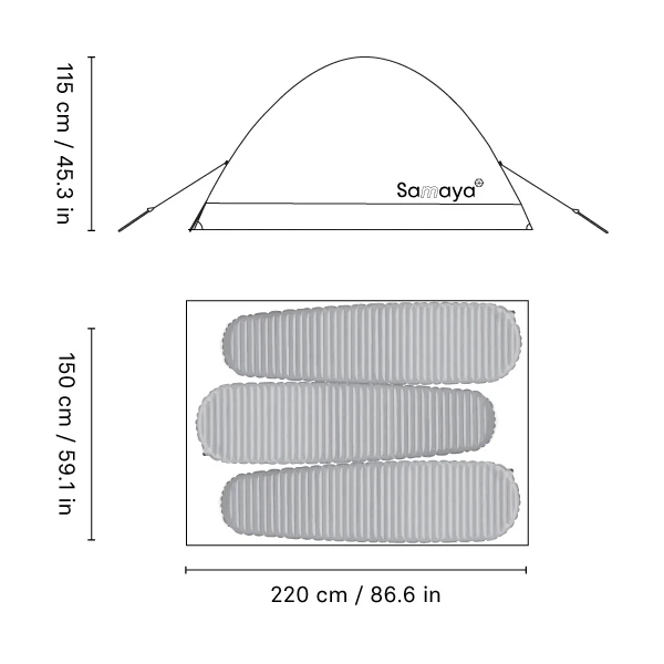Samaya Alpinist 3 - 3-Personen Zelt 2 Samaya Alpinist 3 - 3-Personen Zelt – Bild 2