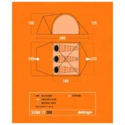 Vango Sigma TC 300 - 3-Personen Zelt -Outdoor-Ausrüstung vango sigma tc 300 3 personen zelt detail 10