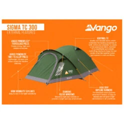 Vango Sigma TC 300 - 3-Personen Zelt -Outdoor-Ausrüstung vango sigma tc 300 3 personen zelt detail 11