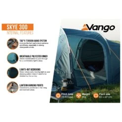 Vango Skye 300 - 3-Personen Zelt -Outdoor-Ausrüstung vango skye 300 3 personen zelt bf detail 8