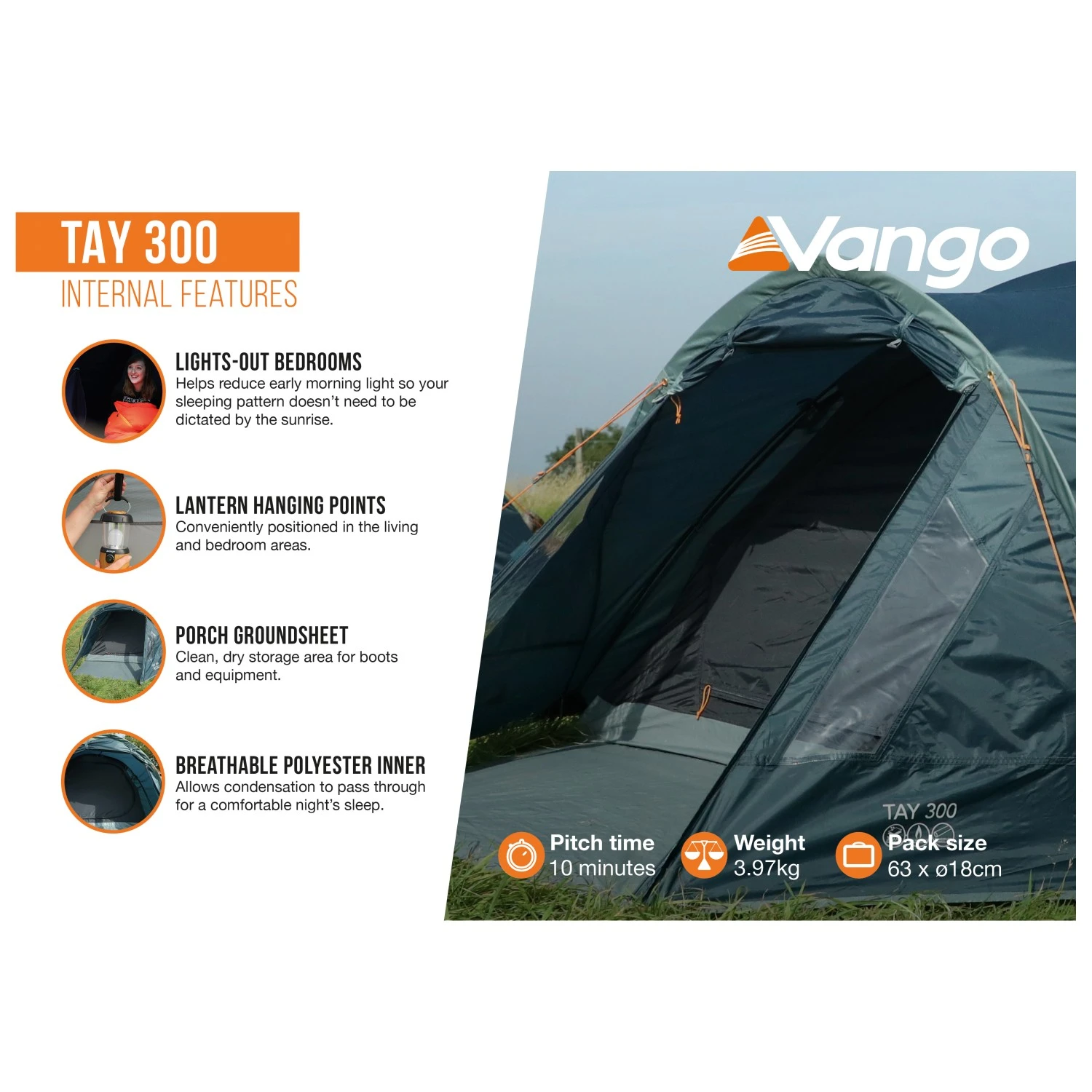 Vango Tay 300 - 3-Personen Zelt 7 Vango Tay 300 - 3-Personen Zelt – Bild 7